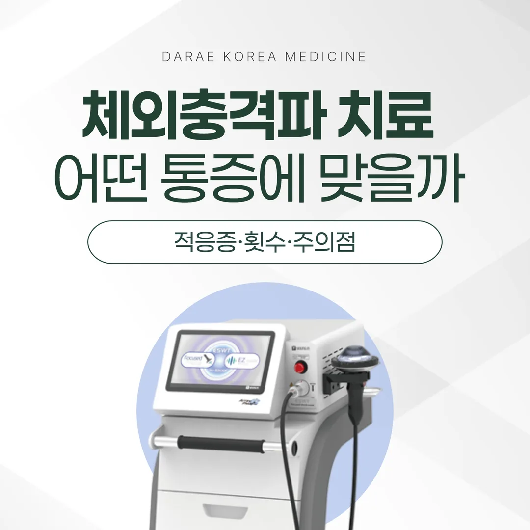 체외충격파 치료, 어떤 통증에 맞을까 — 적응증·횟수·주의점